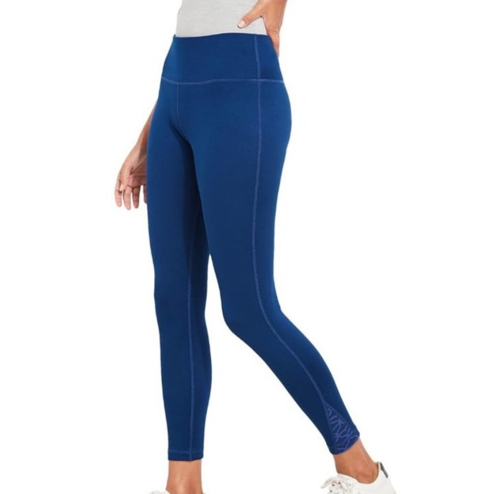 Vineyard Vines Women's Skip Monday Performance Leggings Deep Bay (Blue) Large